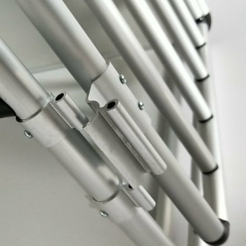 Autositzbank Aluminium - Stabile Reisebank - Rundrohre - Hellgrau